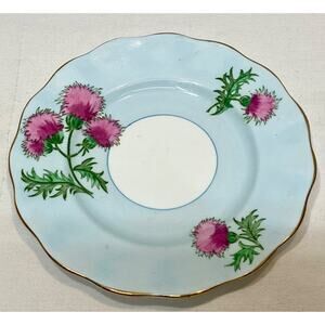 "GLENGARRY THISTLE" Foley Bone China Scalloped Plate 8"